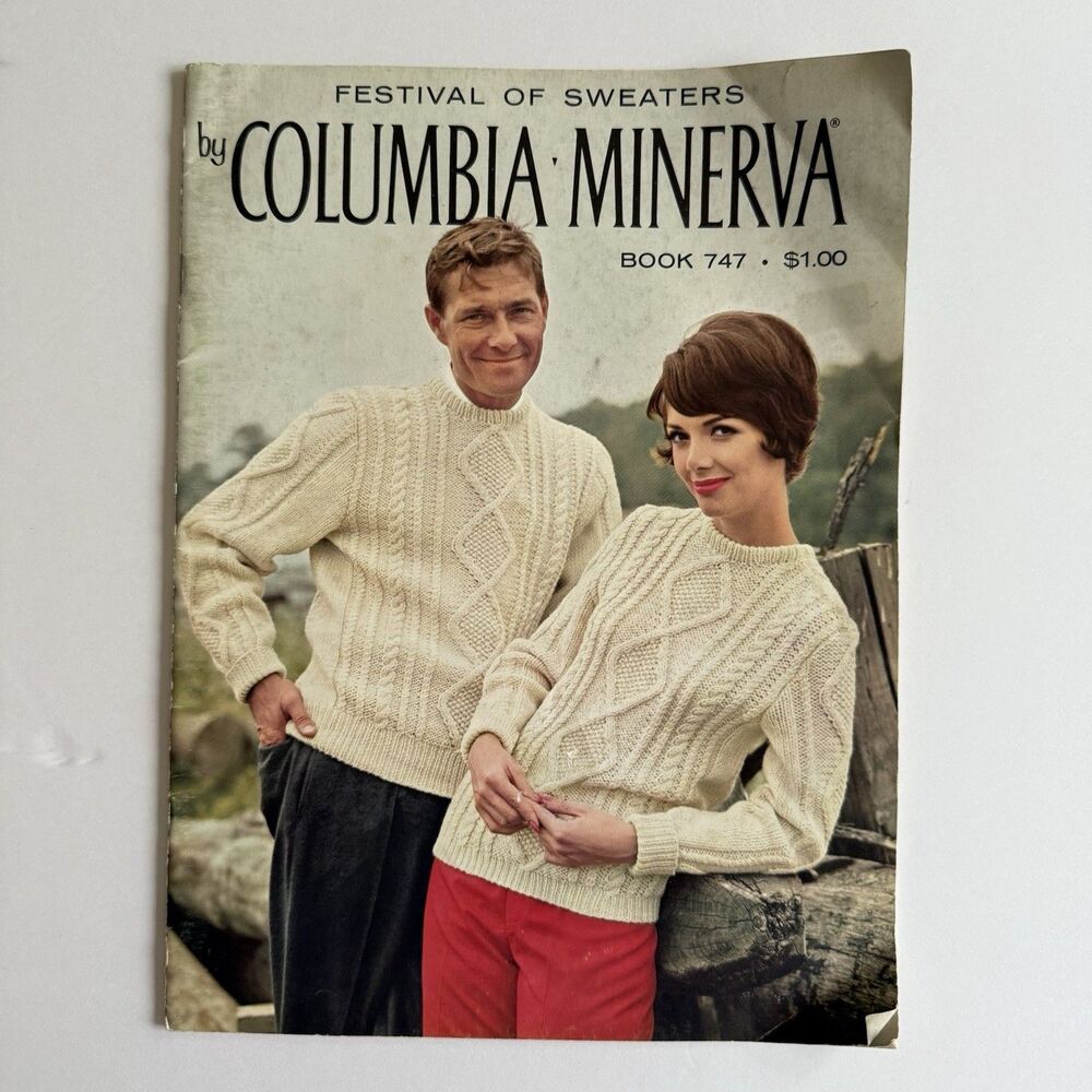 Vtg 1960s Columbia Minerva Festival Of Sweaters 747 Knitting Pattern Booklet